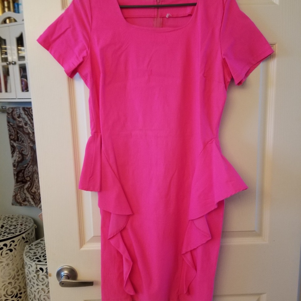 Fitted Bright Pink Boutique Dress